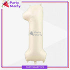 Cream Number Foil Balloon - Jumbo Size (40 inches) for Birthday / Anniversary Party Decoration and Celebration