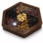 Khajoor (Dates) 7 Portion Large Box – Dark Brown Hexagon