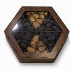 Khajoor (Dates) 6 Portion Regular Box – Dark Brown Hexagon