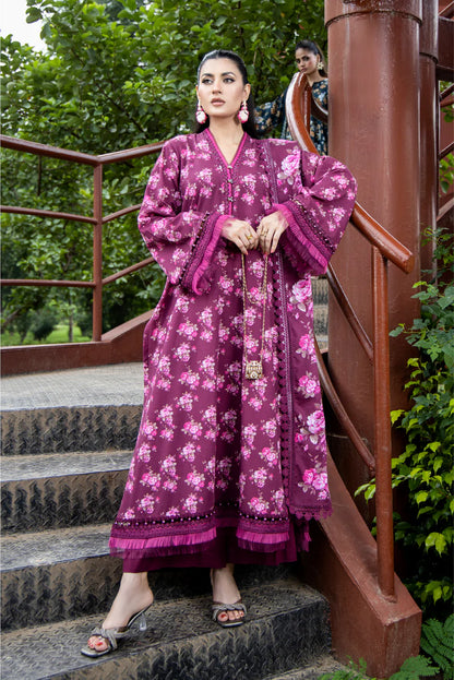 PRINTED SLUB KHADDAR 3 PCS (UNSTITCHED)