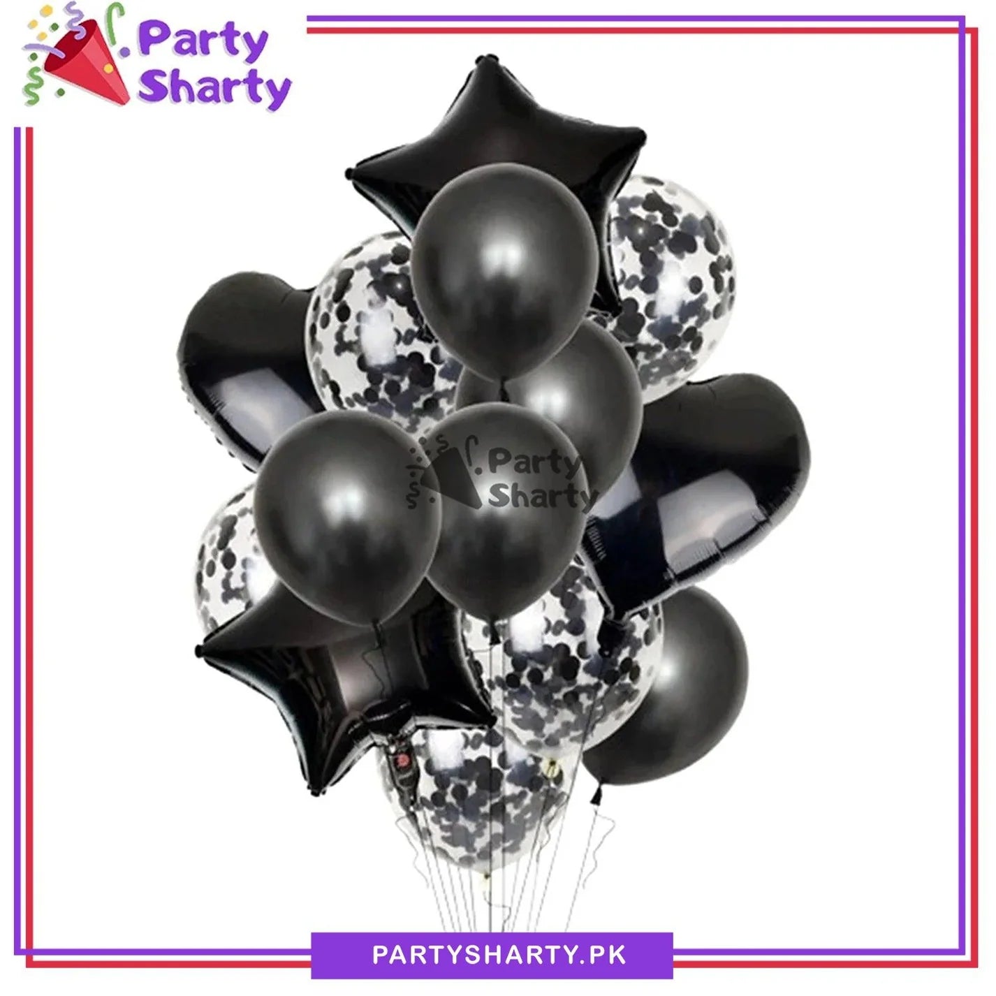 [color: black] black ballon front view