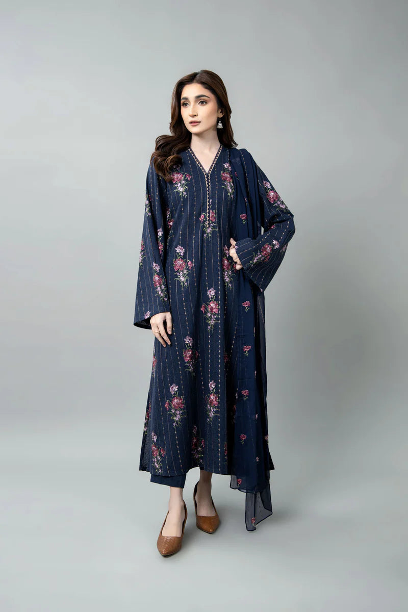 EMBROIDERED COTTON KARANDI 3 PCS (UNSTITCHED