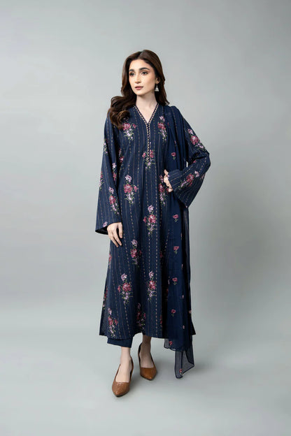 EMBROIDERED COTTON KARANDI 3 PCS (UNSTITCHED