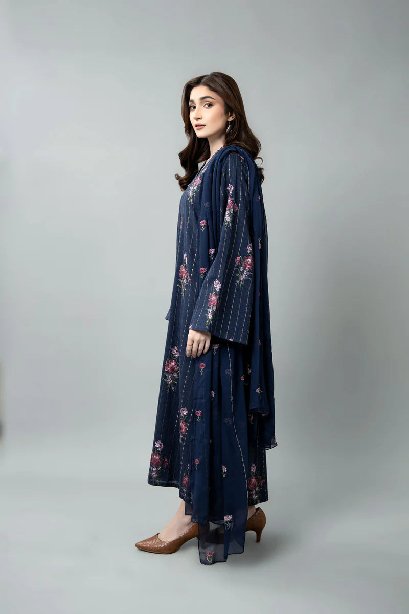 EMBROIDERED COTTON KARANDI 3 PCS (UNSTITCHED