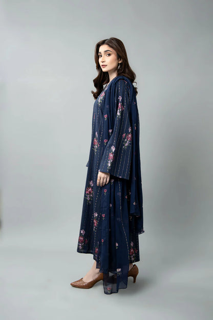 EMBROIDERED COTTON KARANDI 3 PCS (UNSTITCHED