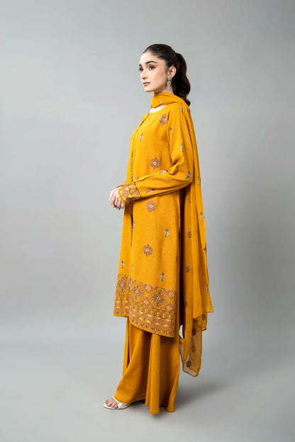 EMBROIDERED COTTON KARANDI 3 PCS (UNSTITCHED)