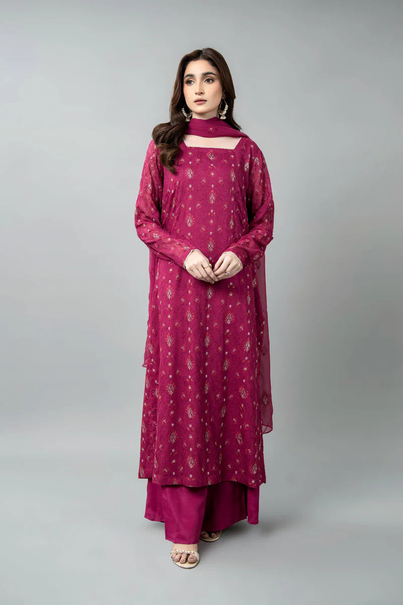 EMBROIDERED & EMBELISHED CHIFFON 3 PCS (UNSTITCHED)