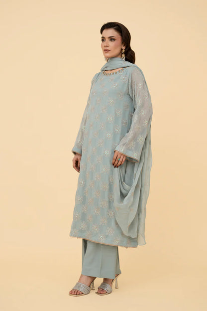 EMBROIDERED & EMBELISHED CHIFFON 3 PCS (UNSTITCHED)