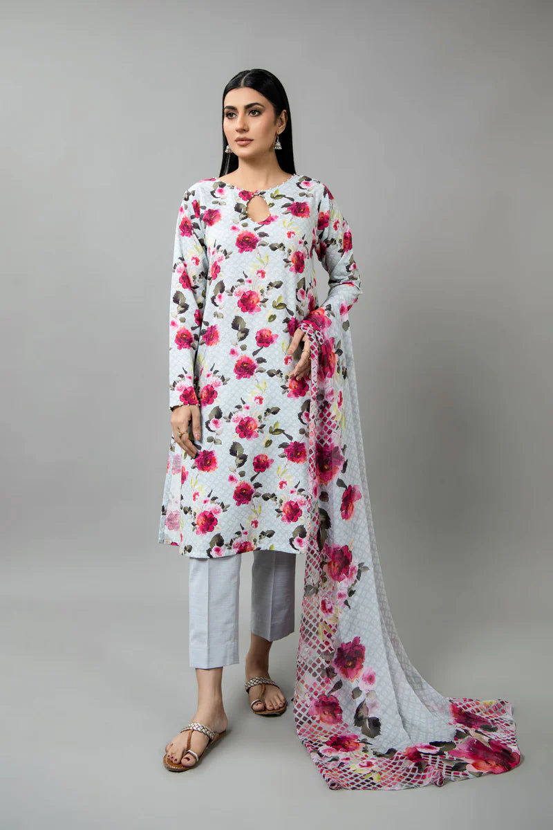 PRINTED SLUB KHADDAR 3 PCS (UNSTITCHED)