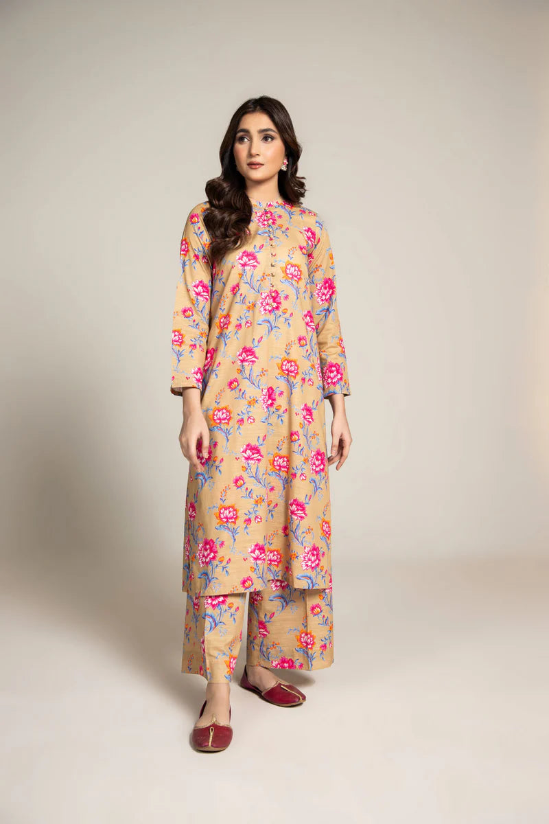 PRET PRINTED SLUB KHADDAR 2 PCS