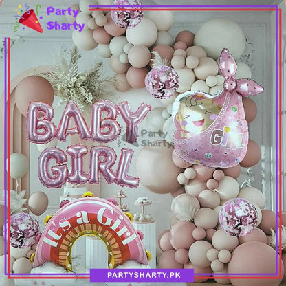 64pcs Baby Girl Theme Set for Welcome Baby Event Decoration & Celebration