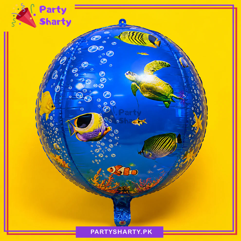 22inches 4D Big Ocean Sea Creatures Orbz Foil Balloon for Under The Sea Theme Decoration