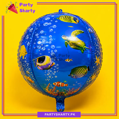 22inches 4D Big Ocean Sea Creatures Orbz Foil Balloon for Under The Sea Theme Decoration