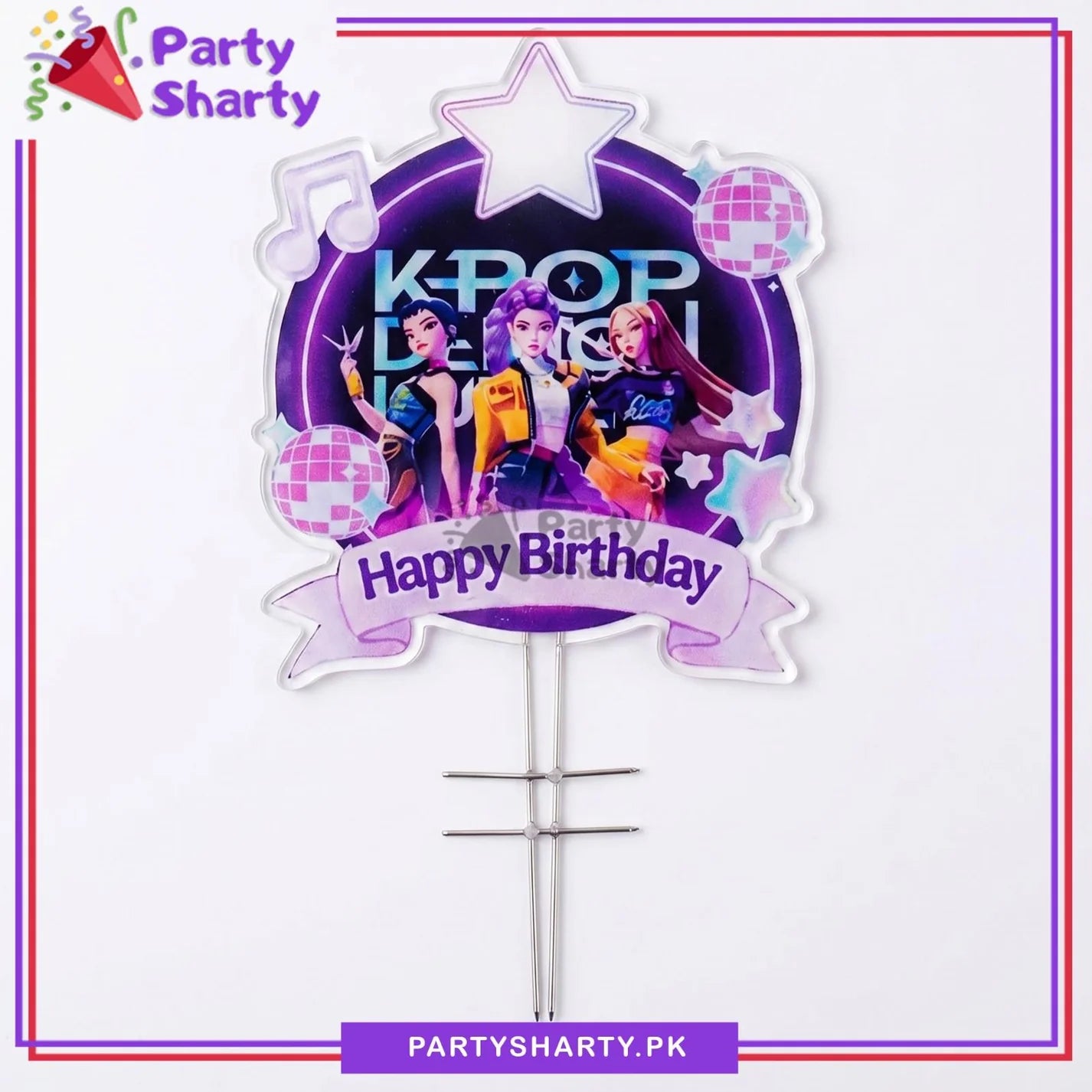 K-Pop Demon Hunters Theme Acrylic Cake Topper For Birthday Decoration & Celebration