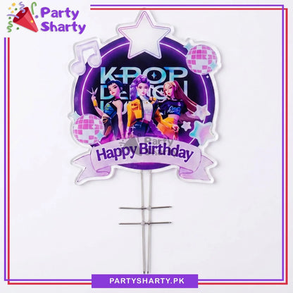 K-Pop Demon Hunters Theme Acrylic Cake Topper For Birthday Decoration & Celebration