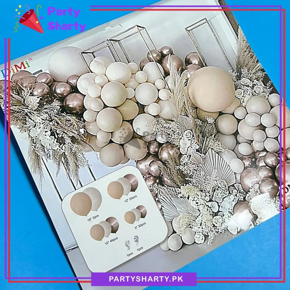 100pcs Apricot, Sand White & Champagne Gold Metallic Balloons Garland Kit for Party Decorations