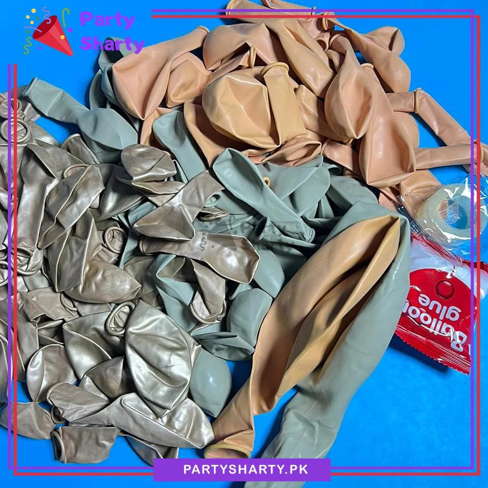 100pcs Apricot, Sand White & Champagne Gold Metallic Balloons Garland Kit for Party Decorations
