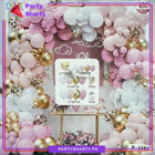 100pcs Baby Pink, Peach, White & Golden Metallic Balloons Garland Theme Set For Party Decoration