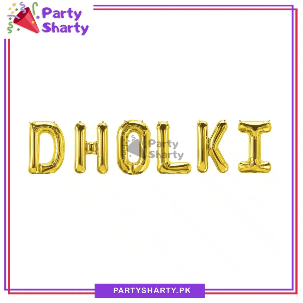 6pcs DHOLKI Foil Balloon Banner Set For DHOLKI Party Night Decoration & Celebrations