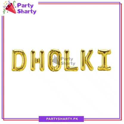 6pcs DHOLKI Foil Balloon Banner Set For DHOLKI Party Night Decoration & Celebrations