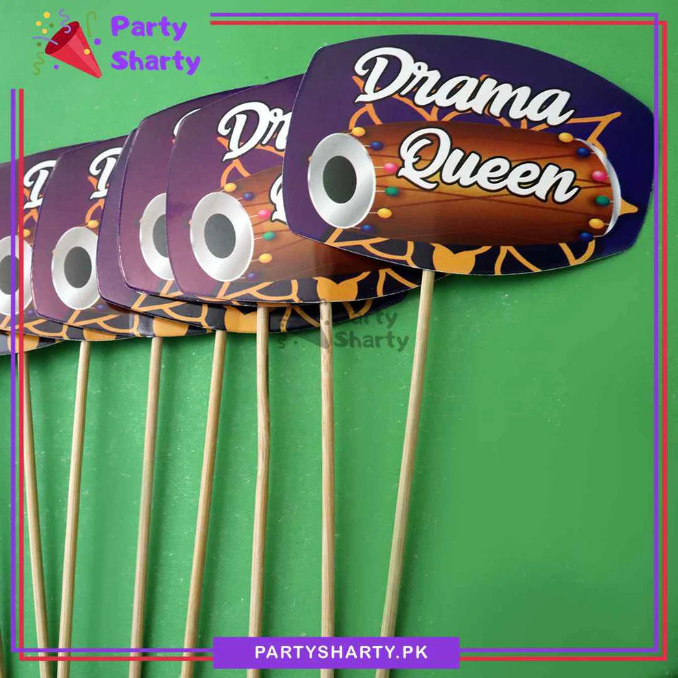 Drama Queen Dholki Theme Cup Cake / Mithai Topper For Dholki Theme Party and Decoration