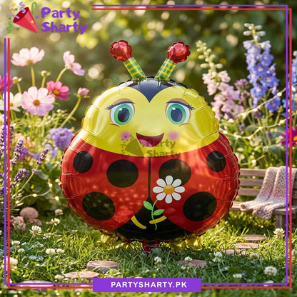 Smiling Ladybug Foil Balloon For Jungle Party Decorations