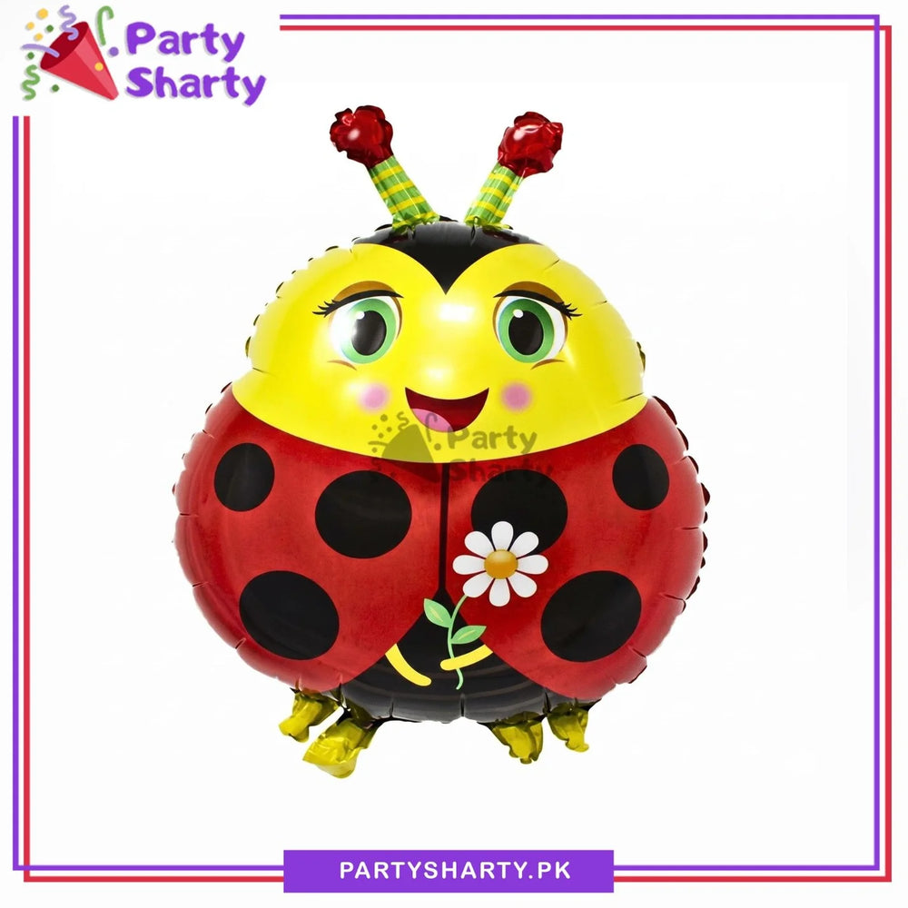 Smiling Ladybug Foil Balloon For Jungle Party Decorations