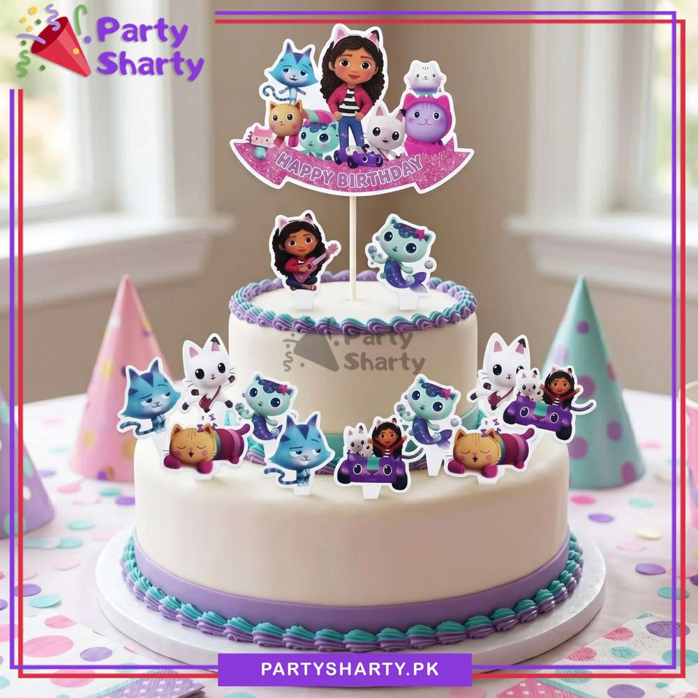 25pcs Gabby Doll House Theme Cake Toppers Set For Birthday Party Celebration & Decoration