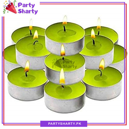 [color:Green] Green candle front view