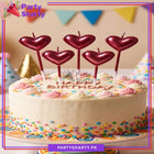 5pcs Red Heart Shaped Candle For Creative Birthday Cake Candle Decoration