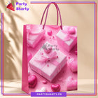 3D Pink Gift Box with Ribbon Printed Gift Bag For Birthday & Anniversary Gifts