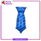 Blue Necktie Shaped Foil Balloon For Father's Day Decorations & Celebrations