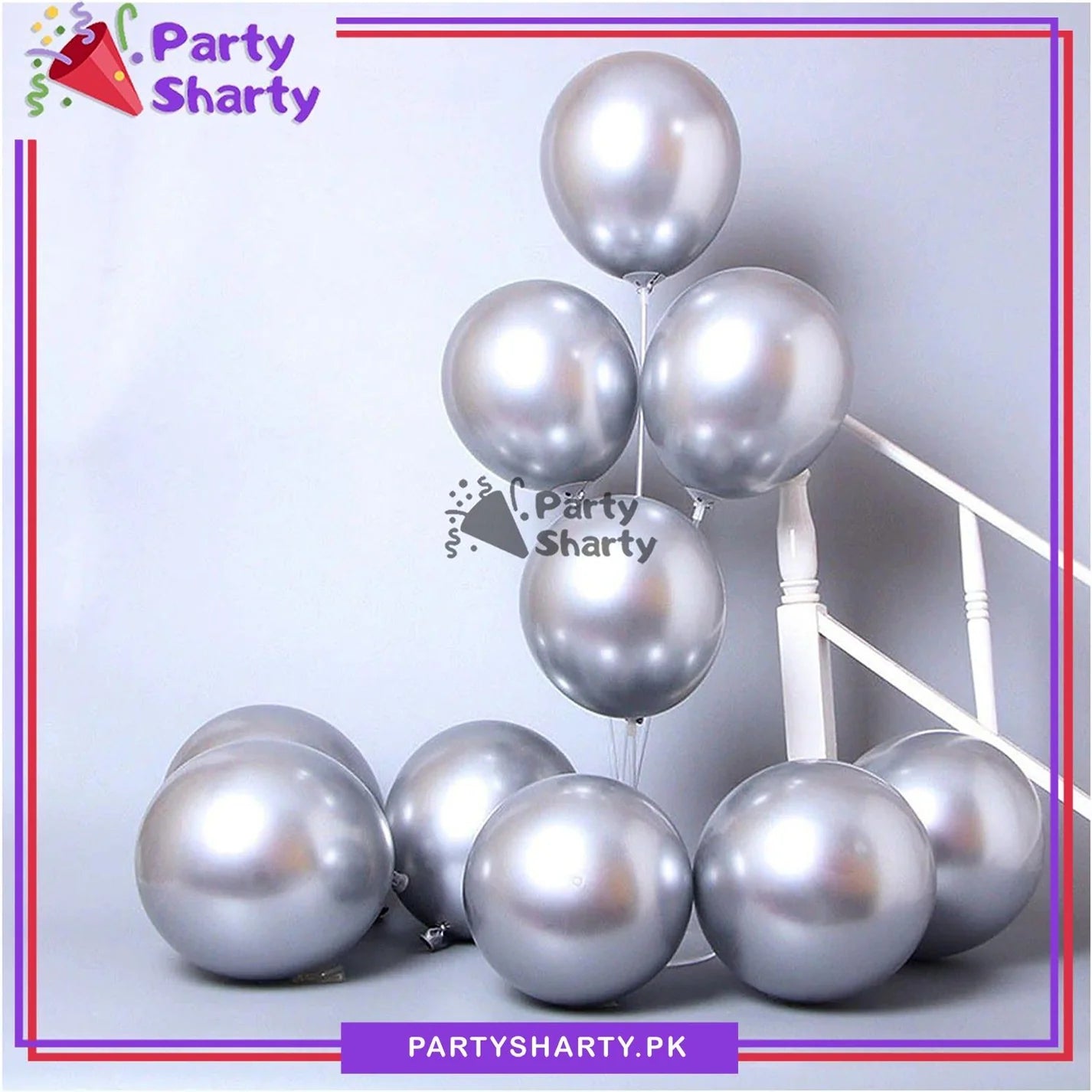 [color:silver] silver ballon front view