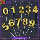 Large Size 3D Number Candles Golden For Birthday, Anniversary Cake Decoration and Celebration