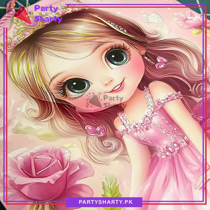 3D Little Princess with Crown Printed Gift Bag For Princess Theme Birthday Gifts