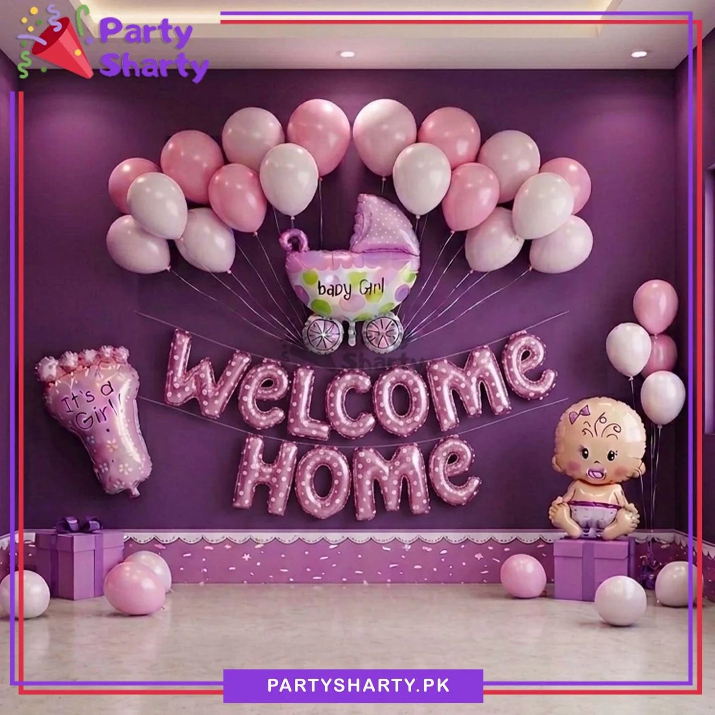 [color:pink] pink ballon front view